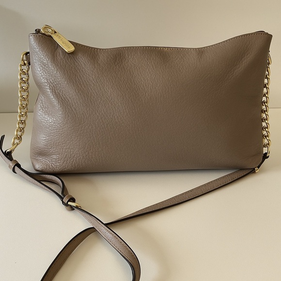 Michael Kors Taupe Pebble Leather Crossbody Chic Everyday Shoulder Bag - Picture 1 of 6